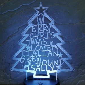 画像: LEDライト付パネル＜クリスマスツリーとNEWクリスマスツリーとオーナメント＞
